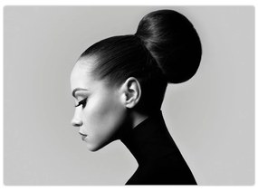 Sklenený obraz - Profil krásnej ženy (70x50 cm)