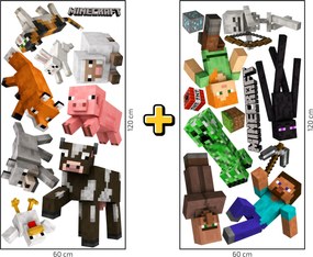 2x 60x120cm Minecraft - Textilná nálepka na stenu