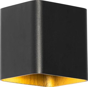 Moderná nástenná lampa čierna vrátane LED IP54 štvorcová - Evi