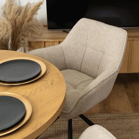 PROXIMA.store - Člúnená otočná stolička PEONY FARBA: béžová