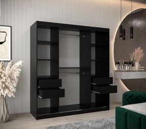 Šatníková skriňa 180 cm Mokka (čierna). Akcia -52%. Vlastná spoľahlivá doprava až k Vám domov. 1126033