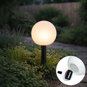 Vonkajšia lampa biela 20 cm vrátane LED IP44 solárny RGBW - Ludger