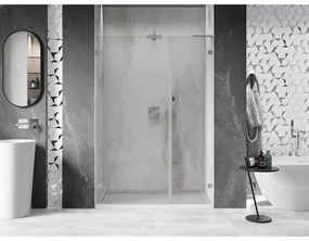 Mexen Lunar-B, L Otočné ľavé sprchové dvere 140 cm, 8mm číre sklo, oceľový profil, 832SL-140-050-97-00-L