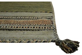 Zeleno-hnedý bavlnený koberec Webtappeti Antique Kilim, 160 x 230 cm