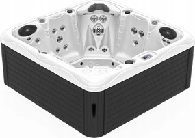 Záhradné kúpele 752 5 osôb 40 trysiek Biela perla puzdro Antracit 200×200