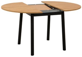 Rozkladací jedálenský stôl Duvasa 5 (dub + čierna) (pre 4 osoby). Vlastná spoľahlivá doprava až k Vám domov. 1093745