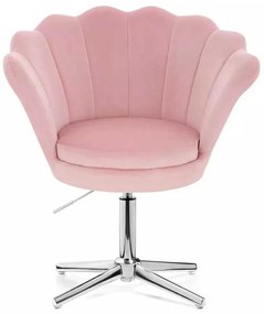 LuxuryForm DESIGN Kreslo FREY VELUR na striebornom kríži - ružové