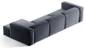 Sivomodrá menčestrová rohová pohovka (pravý roh/s leňoškou) Bergamo – Cosmopolitan Design