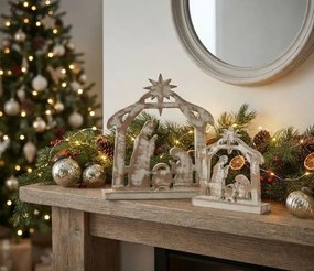 Prírodný Betlehem s patinou Nativity - 28*5*30 cm