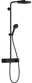 HANSGROHE Pulsify S Showerpipe nástenný sprchový systém s termostatom ShowerTablet Select 400, horná sprcha 1jet priemer 260 mm, ručná sprcha 3jet, matná čierna, 24220670