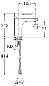 Roca A5A3K09C00 - Umývadlová batéria L20 14,2 cm lesklý chróm