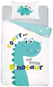 DETEXPOL Obliečky do postieľky Little Dino blue Bavlna, 100/135, 40/60 cm