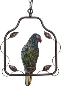 Závesné vitrážové svetlo Tiffany v dizajne papagája - 40 * 26 * 86 cm E14 / max 1 * 25W
