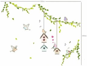 Sada samolepiek Ambiance Birds cages in the Forest