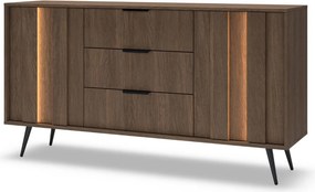 Komoda Amaro F 153 cm 2D3S LED dub dunin – komoda so zásuvkami a skrinkami