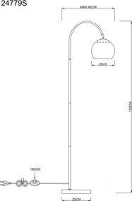 GLOBO 24779S BENNO stojacia lampa V1500mm 1xE27 béžová