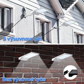 Bezdoteku LEDSolar 36 nástenná lampa s vysunutím biela, sa senzorom, bezdrôtové, 2,5 W, studená farba