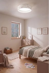 Brilagi-LED Stmievateľné svietidlo VELVET SM. 24W/230V 3000-6000K priemer 45 cm biela/kvetinový vzor WT+DO