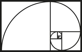 Nástenná kovová dekorácia GOLDEN RATIO čierna