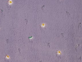 Sada 2 vankúšov s vyšívaným kvetinovým vzorom 45 x 45 cm fialová LAVATERA Beliani
