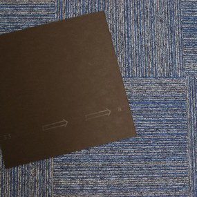 Tapibel, Kobercový štvorec Coral Lines 60360-50 modro-šedý 50 x 50 cm, chodba / predsieň