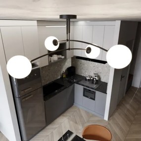 Luster na tyči PREGOS 4xE14/10W/230V čierna