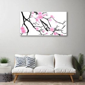 Obraz na skle Stonky kvety umenie 125x50 cm