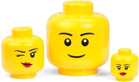 Žltý úložný box v tvare hlavy LEGO® Winky, ⌀ 16,3 cm