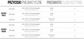 Cersanit Accento Circle, pneumatické splachovacie tlačidlo, čierne sklo, S97-053