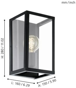 Eglo 49394 - Nástenné svietidlo CHARTERHOUSE 1xE27/60W/230V