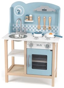 Detská drevená kuchynka modrá