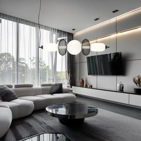 LED Luster na lanku ARAME LED/32W/230V čierna