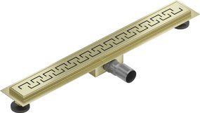 Mexen Flat, lineárny podlahový žľab 70 cm, M15, zlatá matná, 1A24070-15