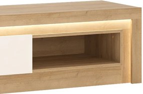 TV skrinka Lyon, dub riviera/biely lesk, s osvetlením