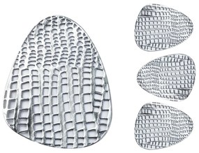 Súprava podšálok pod hrnček 10 x 13 cm strieborná