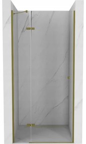 Mexen Roma, sprchové dvere do otvoru 90 x 190 cm, 6mm číre sklo, zlatý profil, 854-090-000-50-00