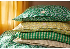 Zelené obliečky na jednolôžko z bavlneného saténu 140x200 cm Pleasantly - JUNA