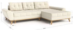 Krémová rozkladacia rohová pohovka (pravý roh) Balitco – Ropez