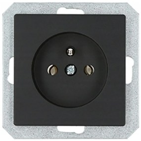 Zásuvka jednoduchá 2p+z MEDIUM čierna 33508