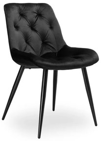 Jedálenská stolička ELIOT zamatová, čierna