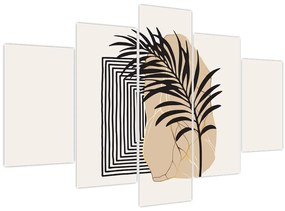 Obraz - Abstrakcia s tropickými listami N⁰3 (150x105 cm)