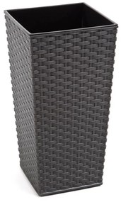 Kvetináč UH 250x250 mm FINEZJA grafit výška 460 mm ratan s vložkou KLC
