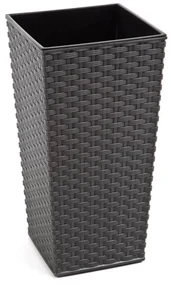 Kvetináč UH 250x250 mm FINEZJA grafit výška 460 mm ratan s vložkou KLC