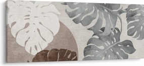 Obraz - Dizajn s listami (120x50 cm)