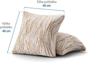 Bielastické poťahy UNIVERSO NOVÉ žíhané béžové obliečky na vankúšiky 2 ks (40 x 40 cm)