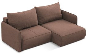 Ružová rozkladacia/s úložným priestorom rohová pohovka (pravý roh) Nanea – Makamii