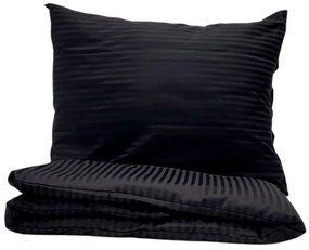 Obliečky damaškové čierne TiaHome - 2x Vankúš 90x70cm, 1x Paplón 200x220cm
