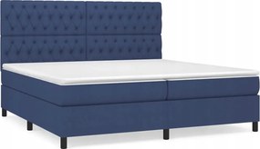 vidaXL Kontinentálna posteľ s matracom, modrá, tkanina 200 x 200 cm