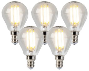 Sada 5 stmievateľných LED žiaroviek E14 Globe P45 5W 470lm 2700K