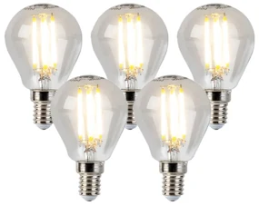 Sada 5 stmievateľných LED žiaroviek E14 Globe P45 5W 470lm 2700K